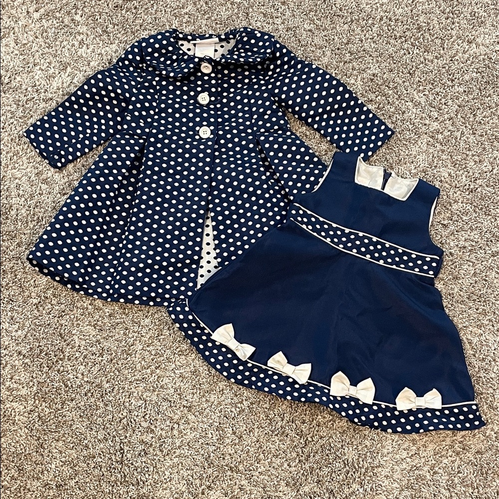 Bonnie Baby 18 Month Polka Dot Girls' 2-Piece Dress & Jacket Set